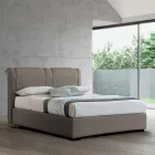 Cama doble moderna con cofre de cuero ignífugo - Ania viadurini