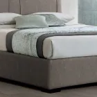 Cama doble moderna con cofre de cuero ignífugo - Ania viadurini