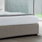 Cama doble moderna con cofre de cuero ignífugo - Ania viadurini