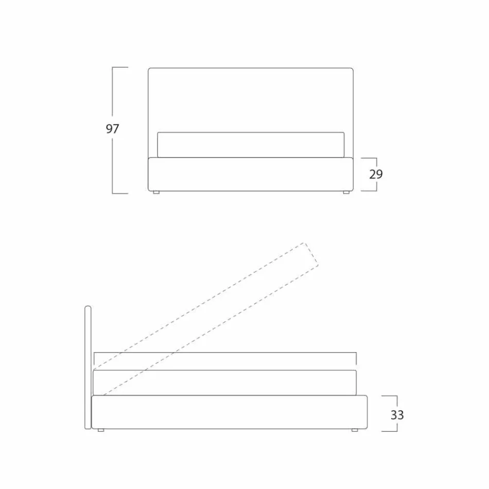 Cama matrimonial moderna, con cajonera, Gaya New by Bolzan viadurini