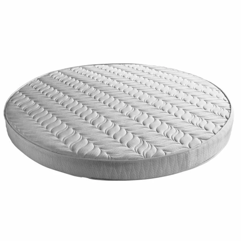 Cama doble redonda moderna de lujo en piel sintética Made in Italy - Dream viadurini