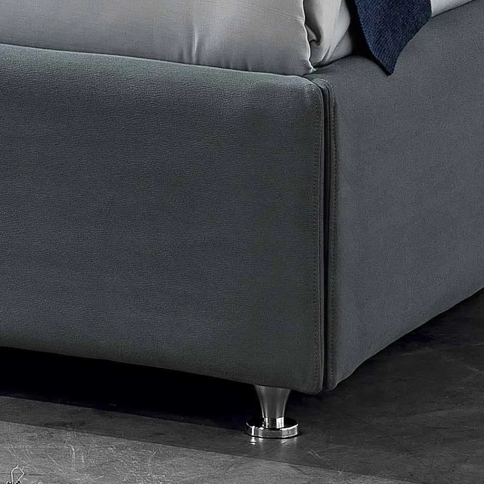 cama doble tapizada contemporánea con el cuadro de pico 160x190 / 200cm Mia viadurini