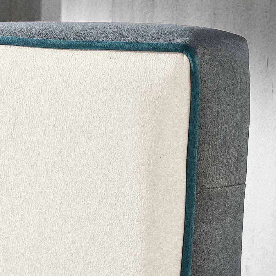 cama doble tapizada contemporánea con el cuadro de pico 160x190 / 200cm Mia viadurini