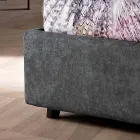 Cama Doble Moderna Tapizada con Diseño Acolchado o Liso - Aftamo viadurini