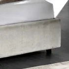 Cama Doble Moderna Tapizada con Diseño Acolchado o Liso - Aftamo viadurini