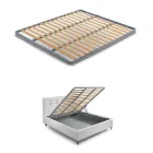 Cama doble moderna de piel sintética con almacenaje - Ozzano viadurini