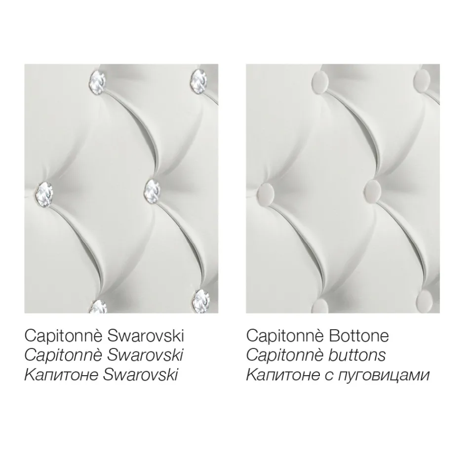 Cama doble moderna de piel sintética con almacenaje - Ozzano viadurini