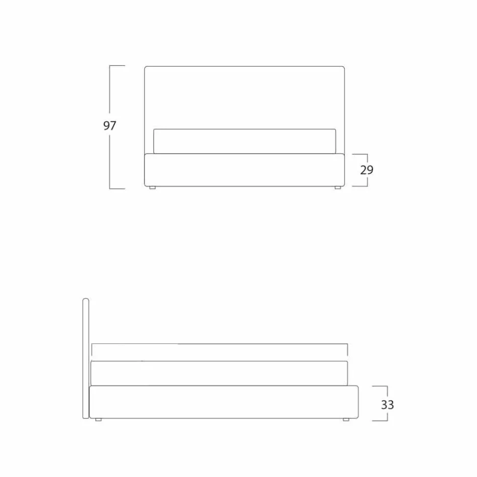 Cama matrimonial moderna, sin almacenamiento, Gaya New by Bolzan viadurini