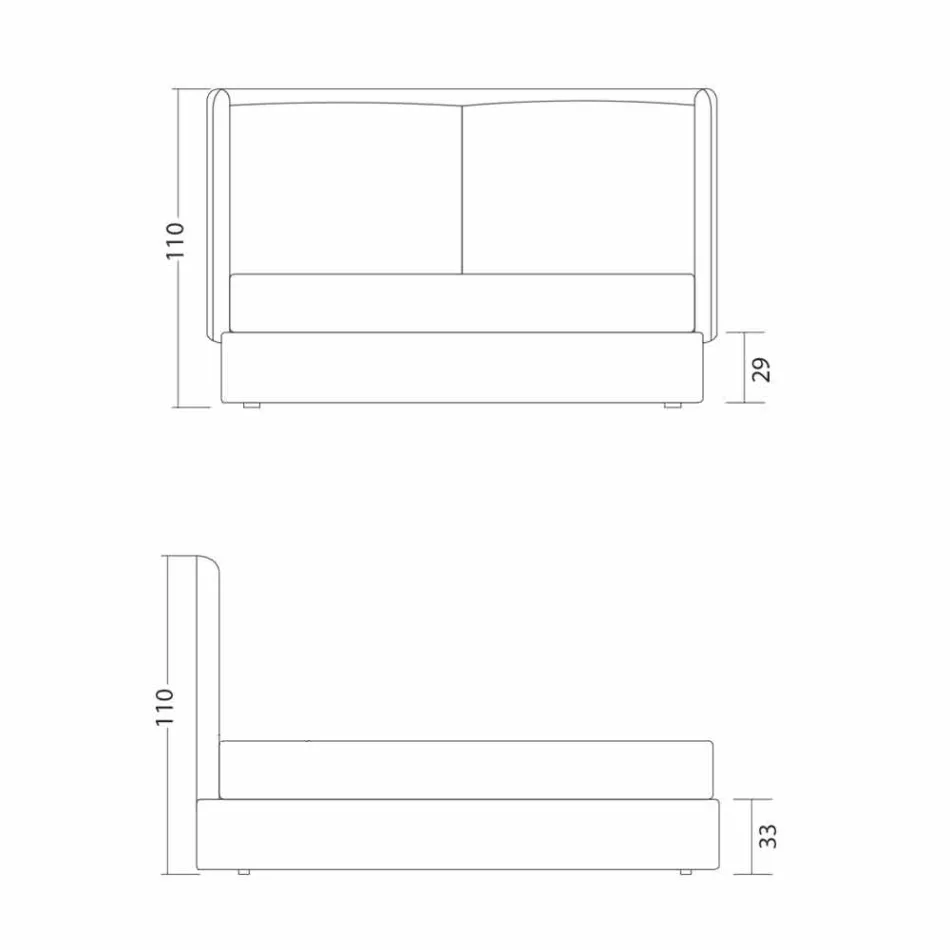 Cama matrimonial moderna, sin almacenamiento, Kate by Bolzan. viadurini