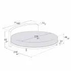 Cama de matrimonio de diseño redondo cubierta con tela Made in Italy - Rello viadurini