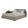 Cama doble moderna con caja en tela o ecopiel Made in Italy - Minerva