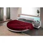 Cama doble redonda tapizada en ecopiel de diseño Made in Italy - Vesio viadurini