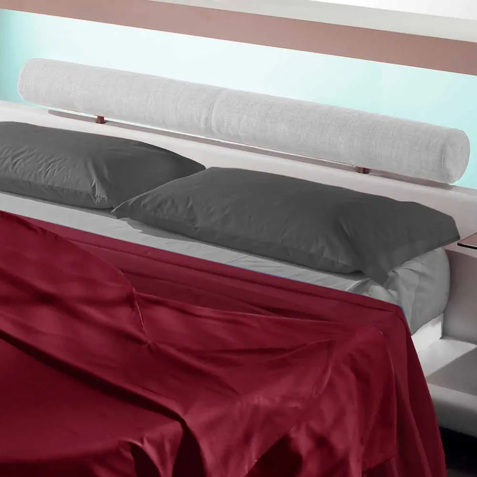 Cama doble redonda tapizada en ecopiel de diseño Made in Italy - Vesio viadurini