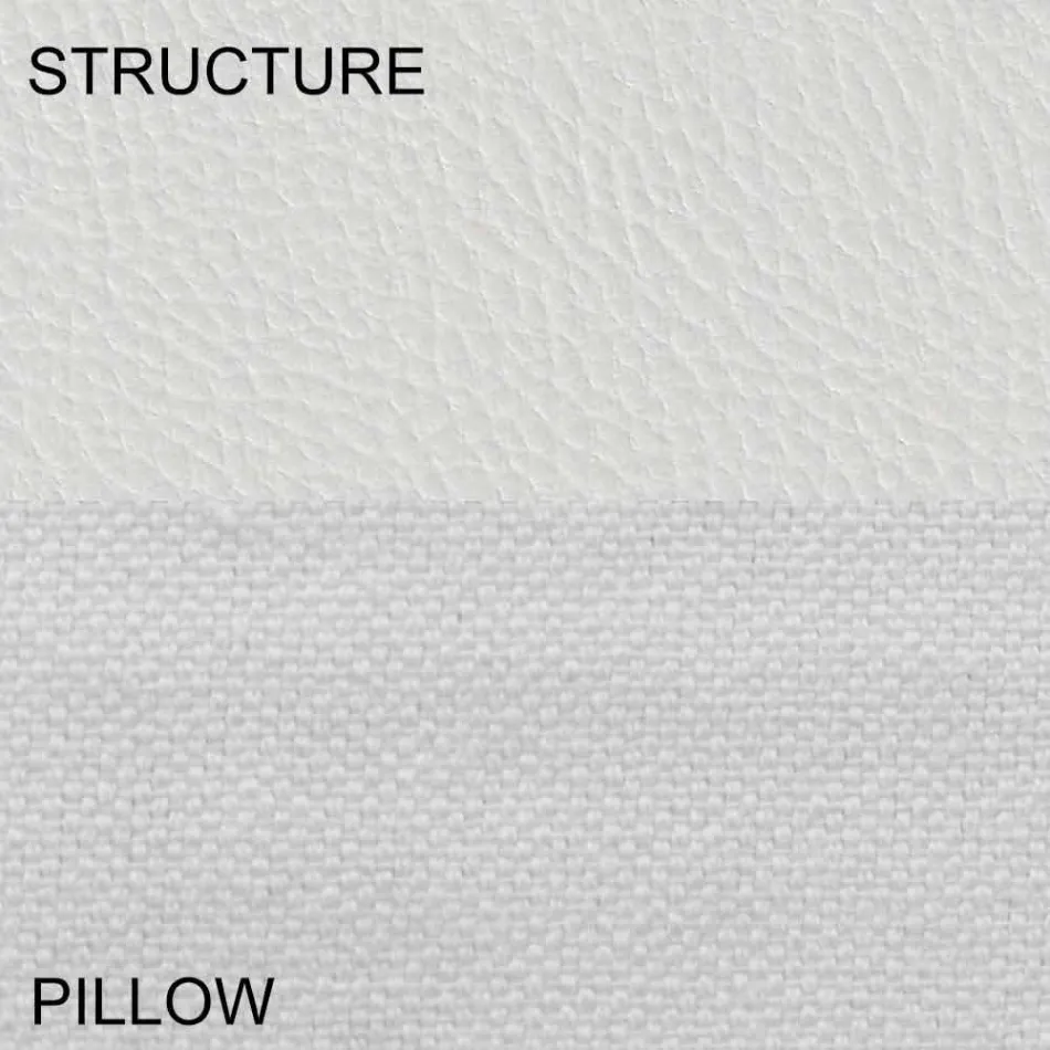 Cama doble redonda tapizada en ecopiel de diseño Made in Italy - Vesio viadurini