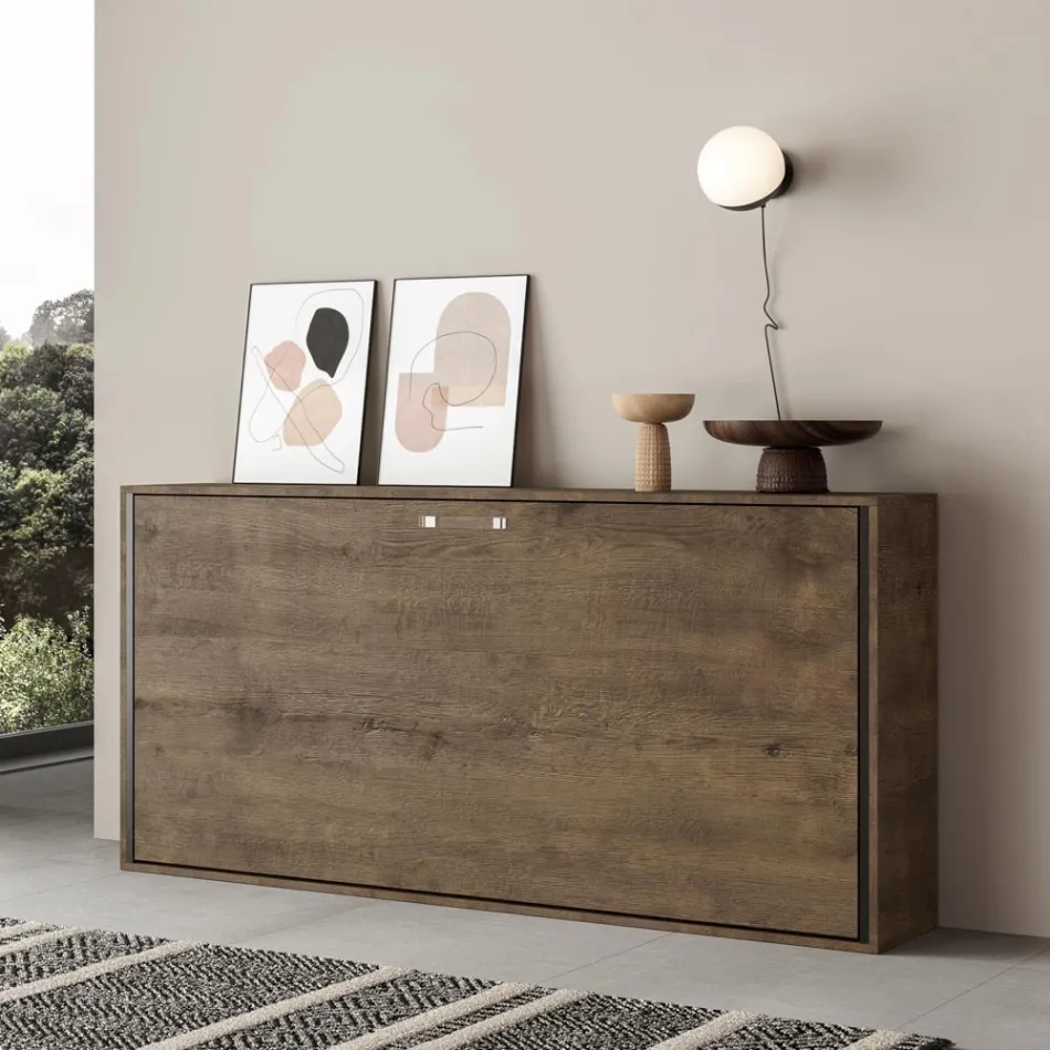 Cama individual plegable horizontal fabricada en Italia - Colaborativa viadurini