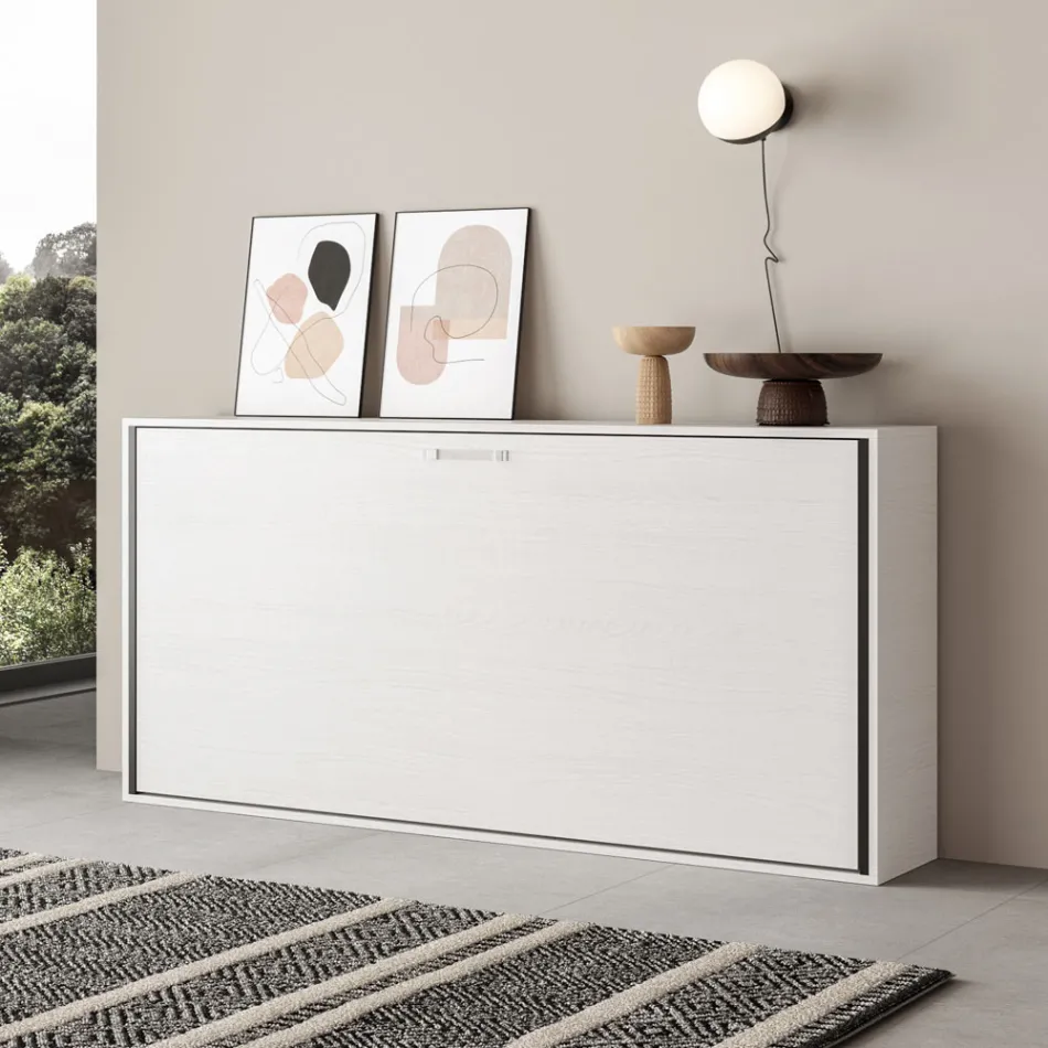 Cama individual plegable horizontal fabricada en Italia - Colaborativa viadurini