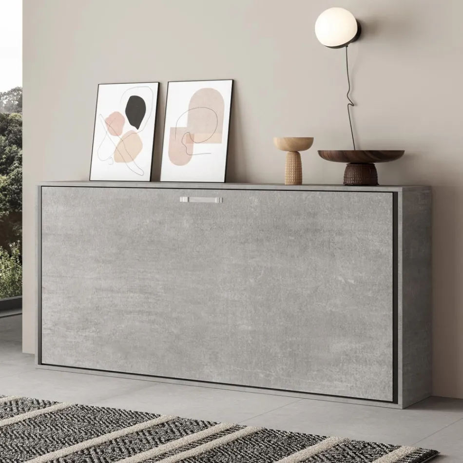 Cama individual plegable horizontal fabricada en Italia - Colaborativa viadurini