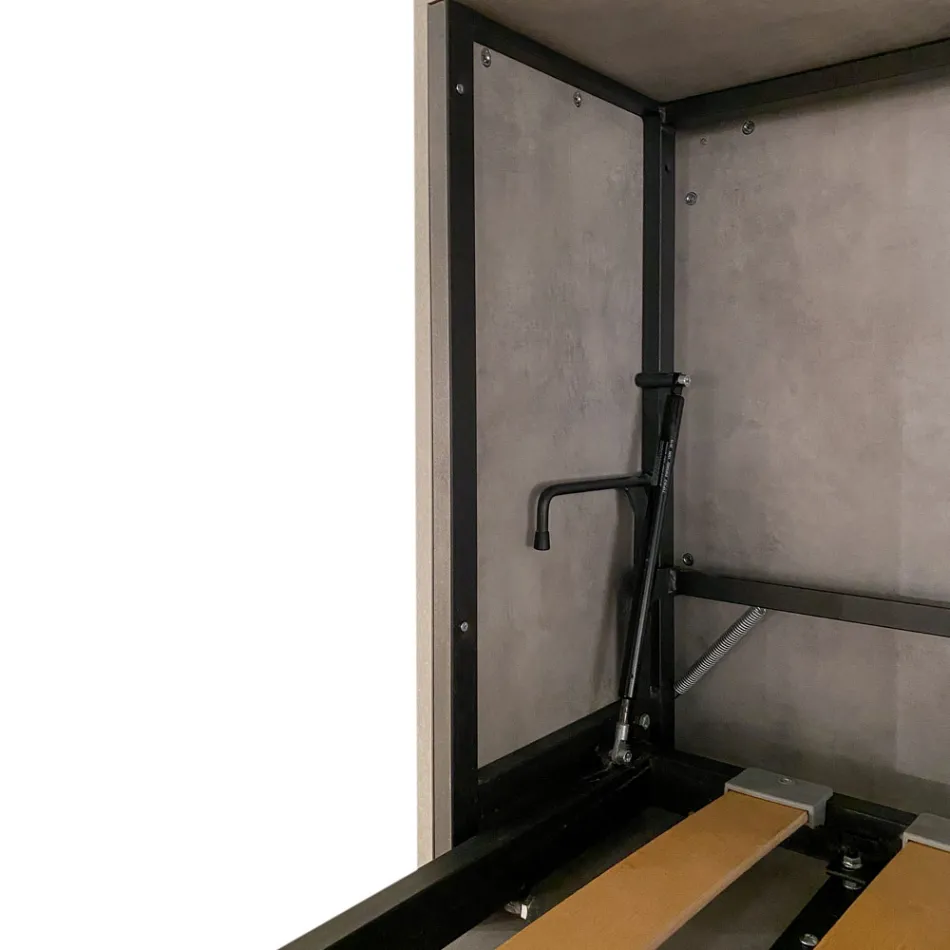 Cama individual plegable horizontal fabricada en Italia - Colaborativa viadurini