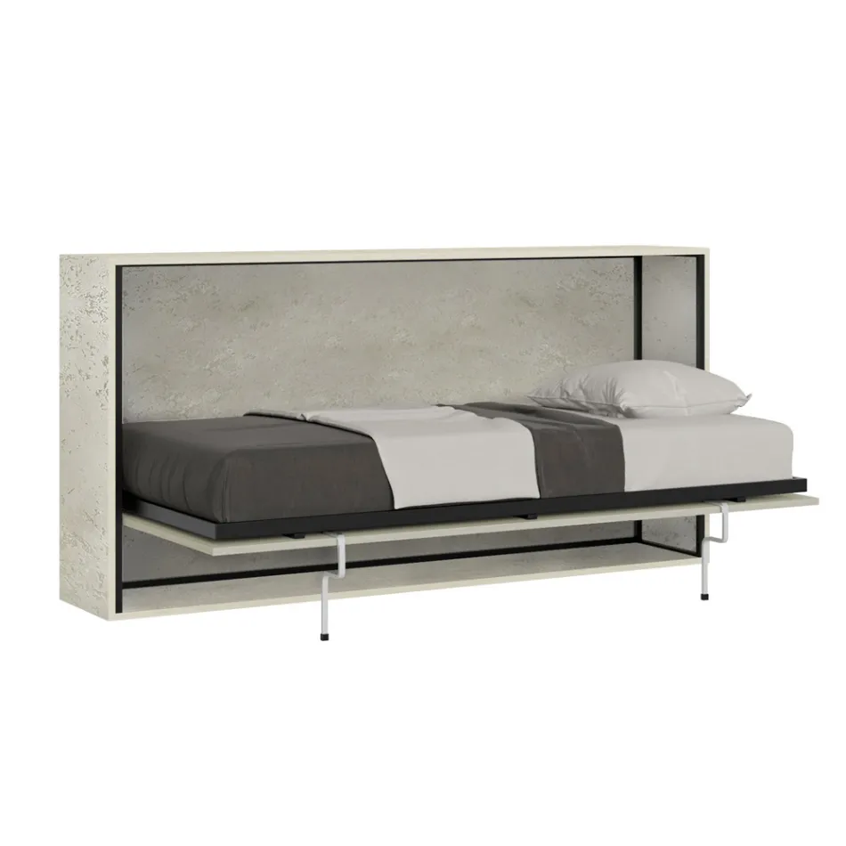 Cama individual plegable horizontal fabricada en Italia - Colaborativa viadurini