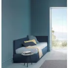 Cama esquinera individual, con cabecero Line4 Bolzan y panel lateral viadurini