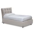 Cama individual con cabecero y pies acolchados Made in Italy - Aaron