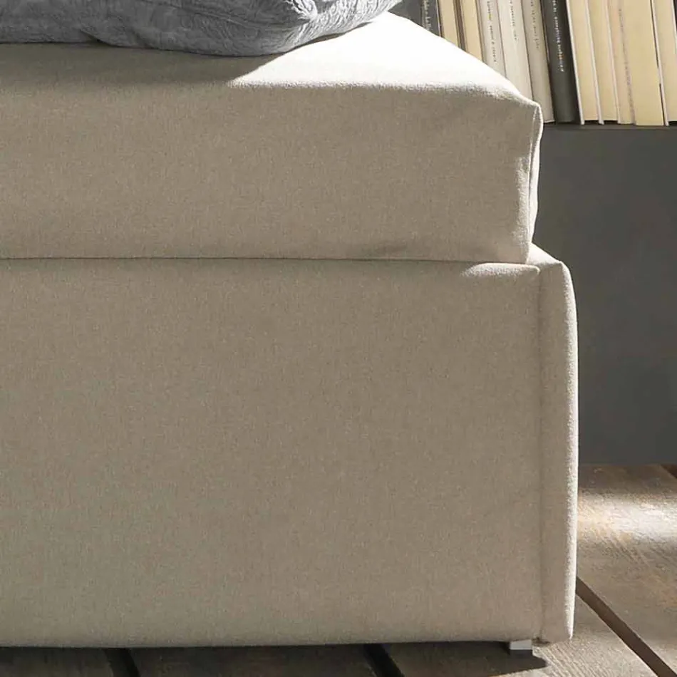 Cama individual con cabecera en forma y panel lateral, Line8 Bolzan viadurini