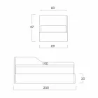 Cama individual con cabecera en forma y panel lateral, Line8 Bolzan viadurini