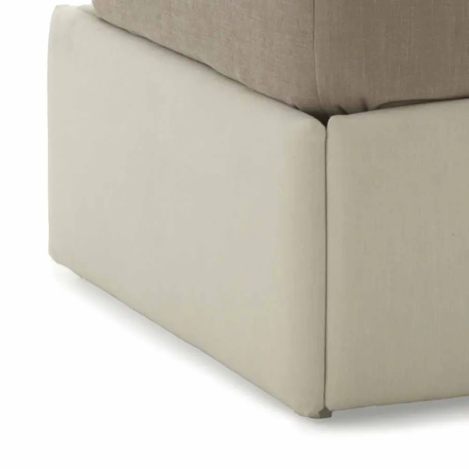 Cama simple con cabecera, estructura de hierro y madera Line de Bolzan viadurini