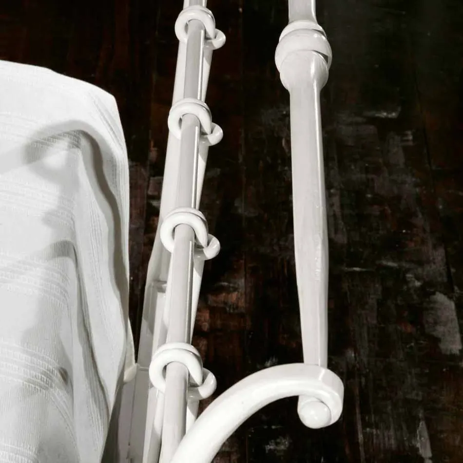 cama individual en hierro forjado completo Amanda hace a mano, fabricado en Italia viadurini