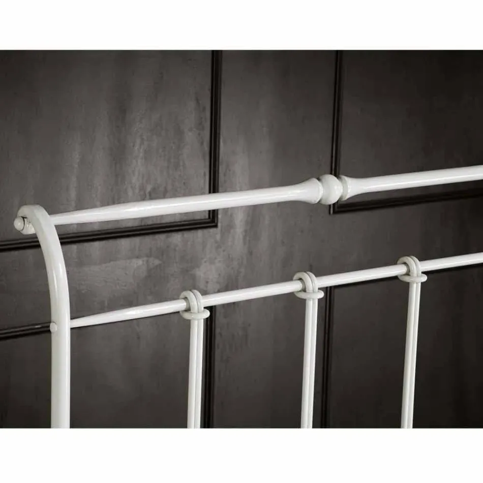 cama individual en hierro forjado completo Amanda hace a mano, fabricado en Italia viadurini