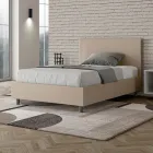 Cama Queen Size de 120x200 cm con cabecero de piel sintética, fabricada en Italia - Pallone viadurini