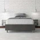 Cama Queen Size de 120x200 cm, tapizada en microfibra, fabricada en Italia - Athlete viadurini