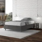 Cama Queen Size de 120x200 cm, tapizada en microfibra, fabricada en Italia - Athlete viadurini