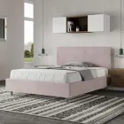 Cama doble de 140 x 200 cm con cabecero de microfibra fabricada en Italia - Pallone viadurini