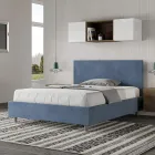 Cama doble de 140 x 200 cm con cabecero de microfibra fabricada en Italia - Pallone viadurini