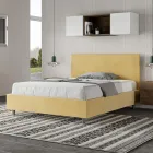 Cama doble de 140 x 200 cm con cabecero de microfibra fabricada en Italia - Pallone viadurini