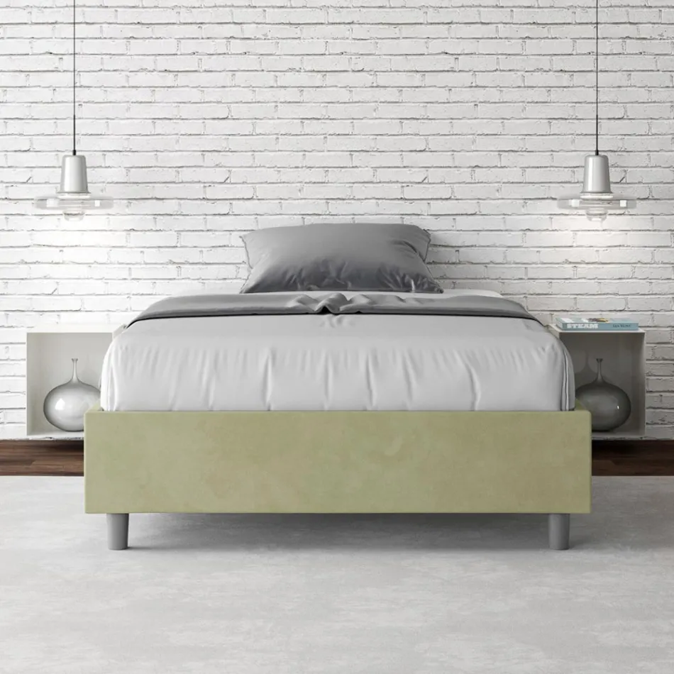 Cama Queen Size 140x200 cm Revestida en Microfibra Fabricada en Italia - Atleta viadurini