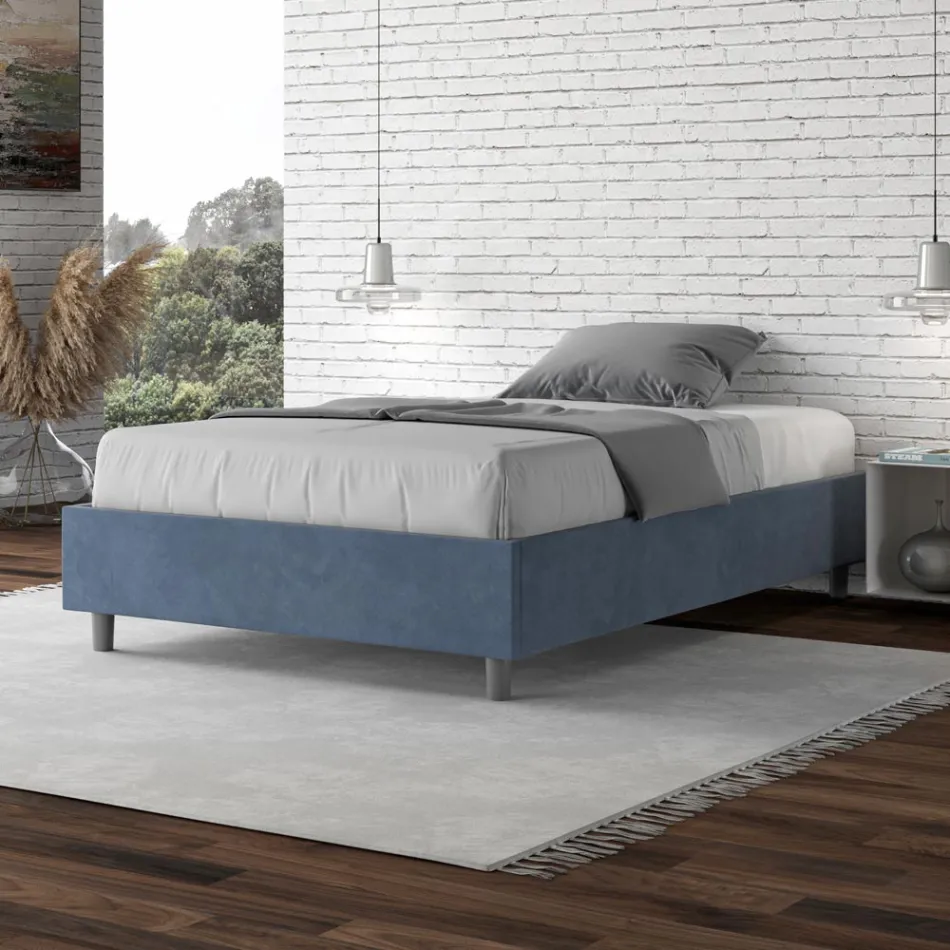 Cama Queen Size 140x200 cm Revestida en Microfibra Fabricada en Italia - Atleta viadurini