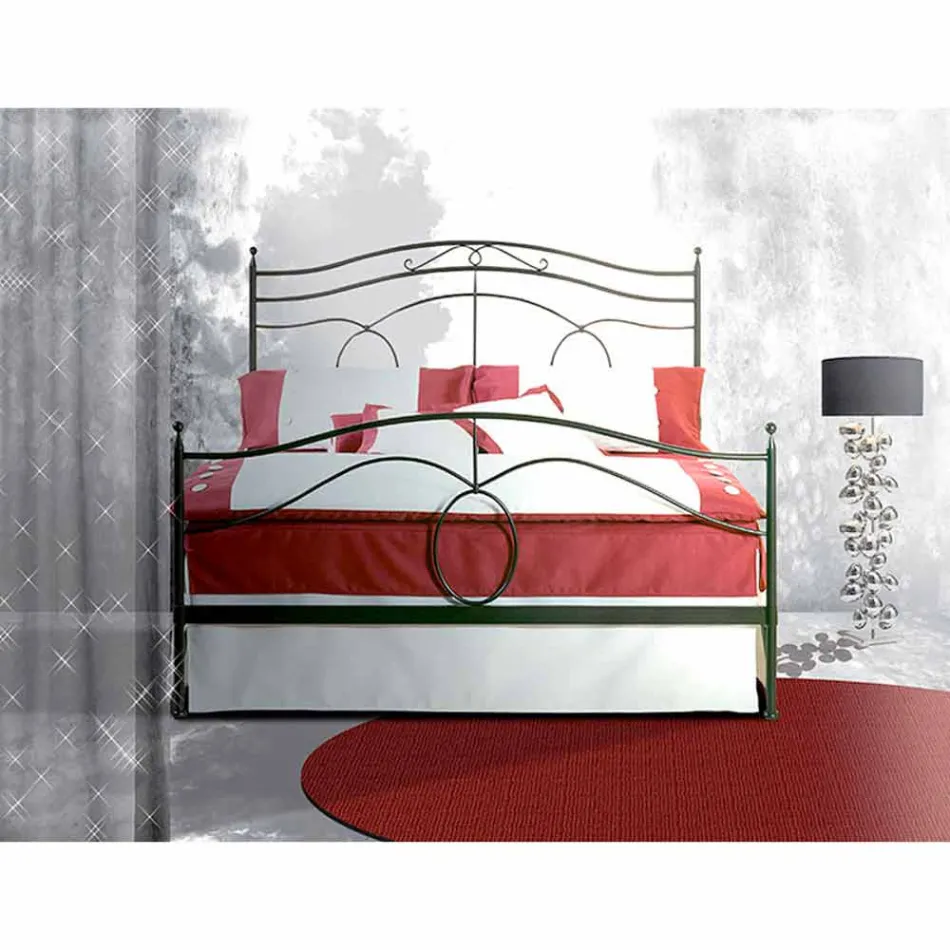 Una cama de plaza y media Hierro forjado Casiopea viadurini