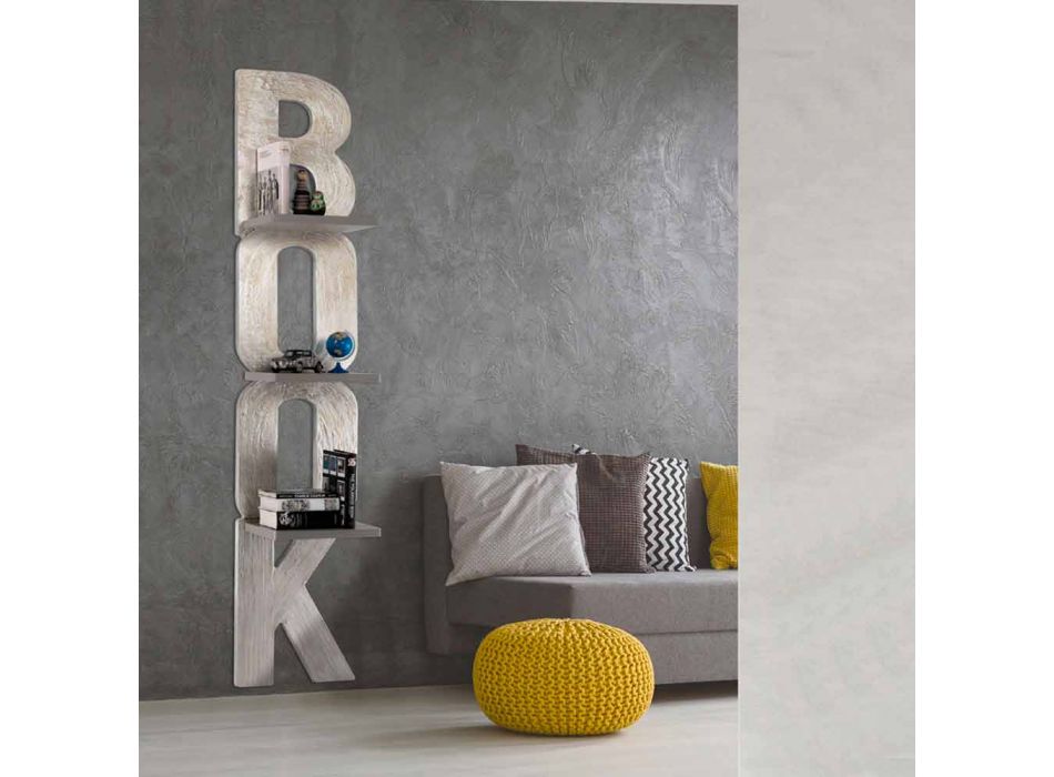 Librería de pared con diseño hecho a mano en Italia 3 estantes Nicla viadurini