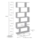 Estantería de pared de diseño vertical para sala de estar en madera 3 acabados - Minetta viadurini