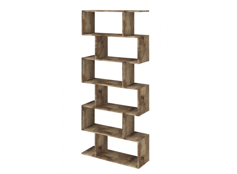 Estantería de pared de diseño vertical para sala de estar en madera 3 acabados - Minetta viadurini