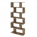 Estantería de pared de diseño vertical para sala de estar en madera 3 acabados - Minetta