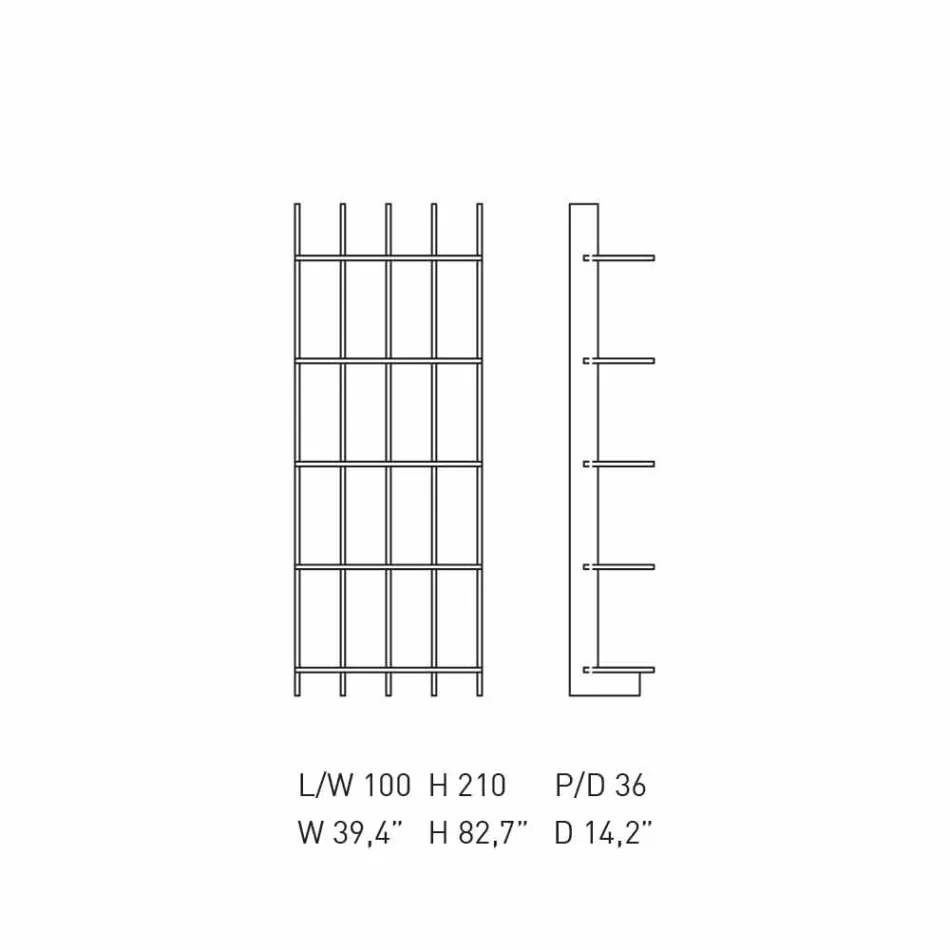 Librería de pared Shabby Chic en madera de fresno blanco de diseño - Babele viadurini
