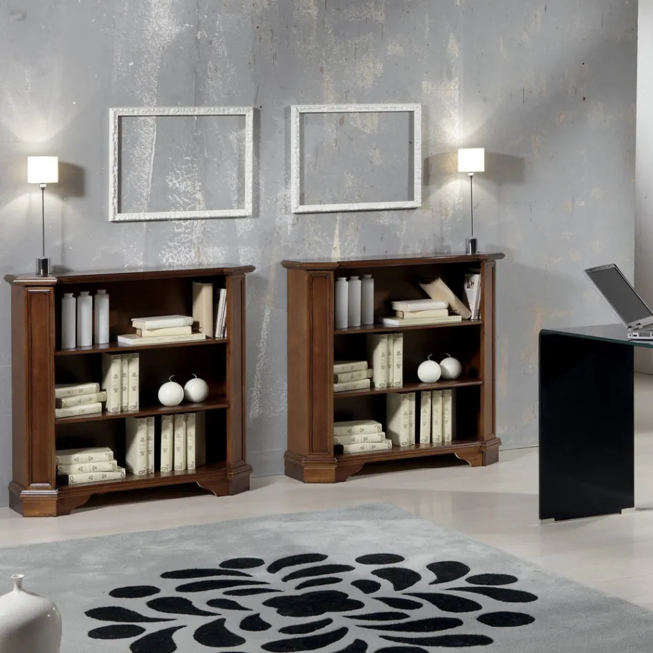 Librería con 3 compartimentos abiertos en madera contrachapada Made in Italy - Epona viadurini
