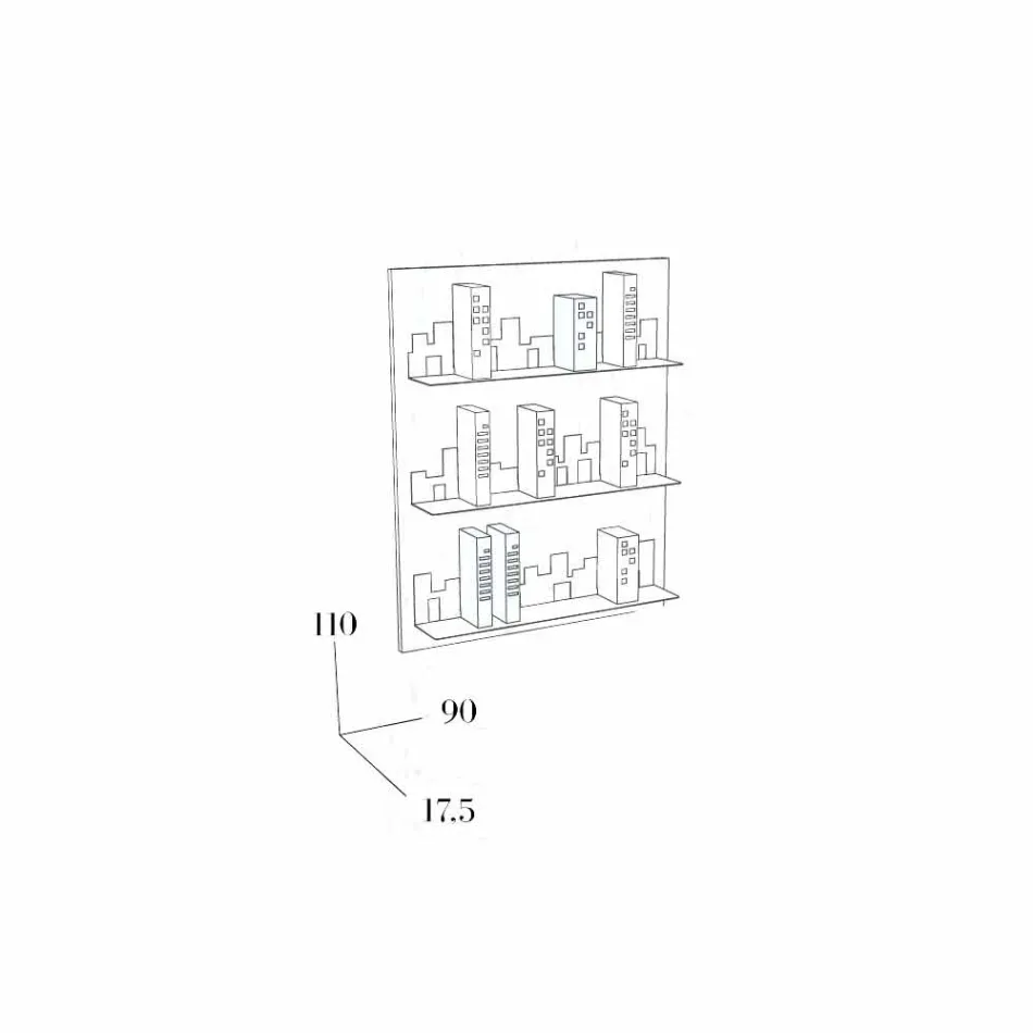 Biblioteca en Hang Skyline 90x110 Mabele viadurini