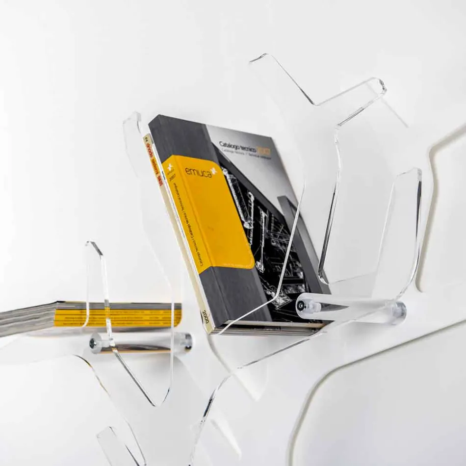 Estantería de pared blanca de diseño moderno Carol, hecha en Italia. viadurini