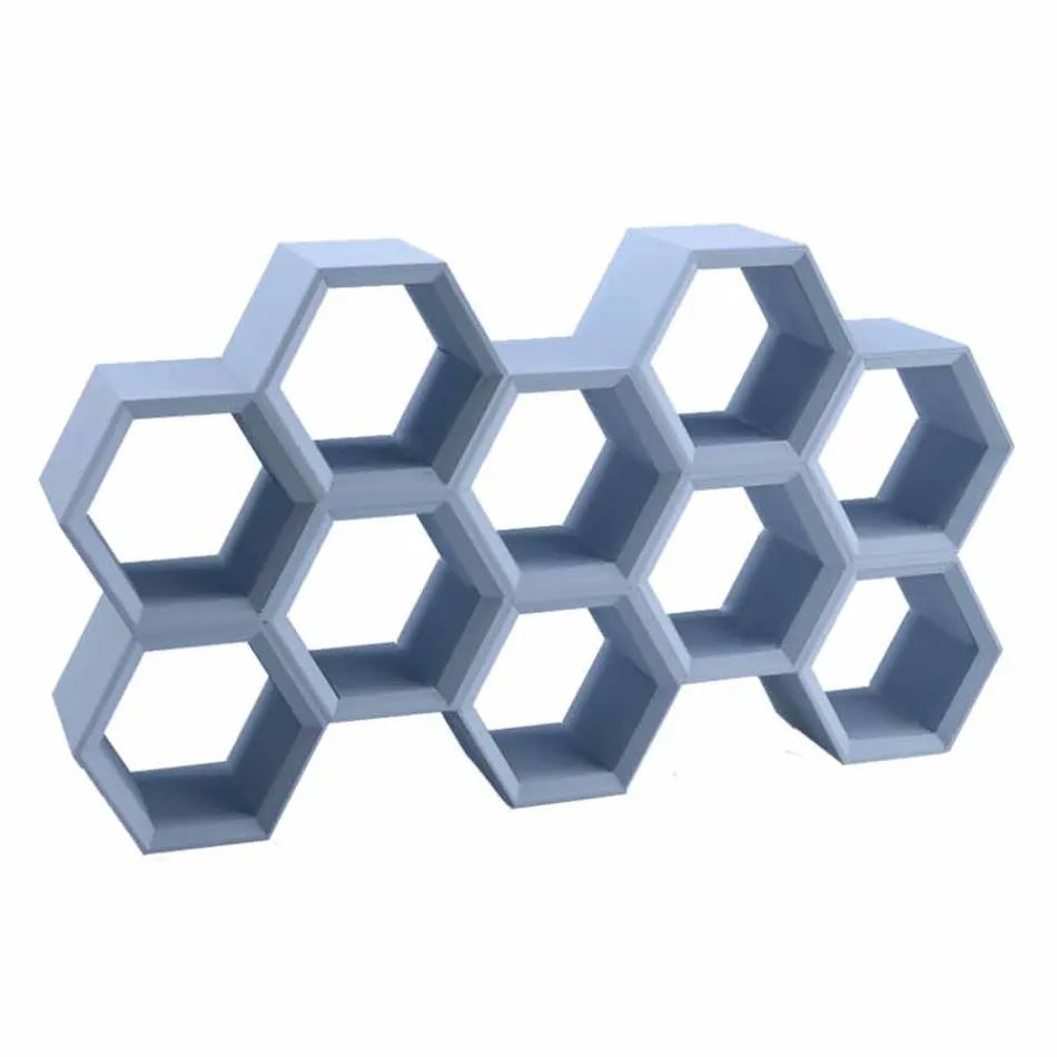 Librería de pared Slide Hexa de colores fabricada en Italia. viadurini