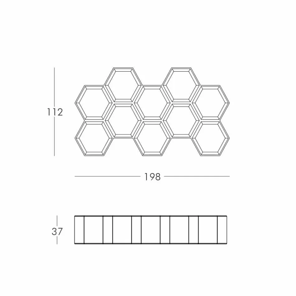 Librería de pared Slide Hexa de colores fabricada en Italia. viadurini