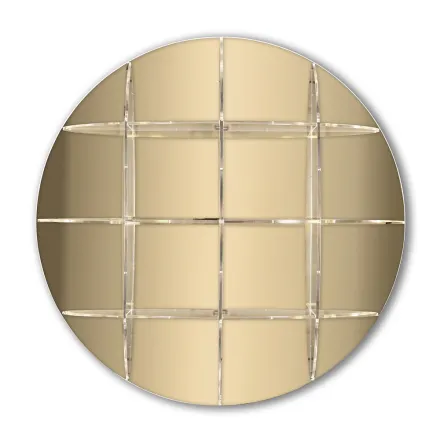 Librería de pared redonda en plexiglás dorado o plateado Made in Italy - Lizzy viadurini